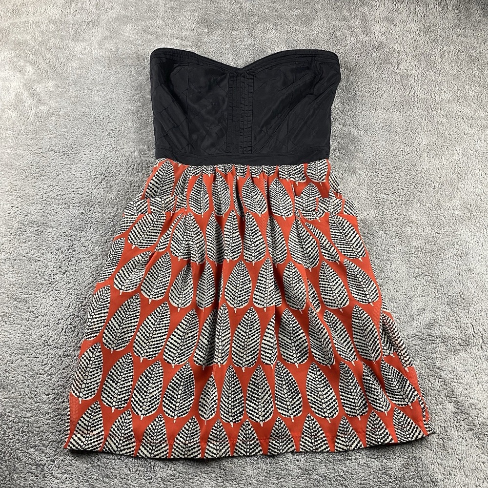 Sugarlips Black Top Red‎ Feather Bottom Dress XS Strapless